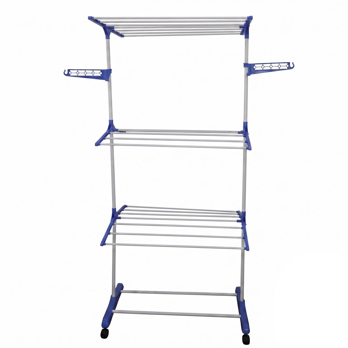 3 Layer Foldable Clothes Drying Stand With Wheels For Home And Balcony Use (1 Pc)