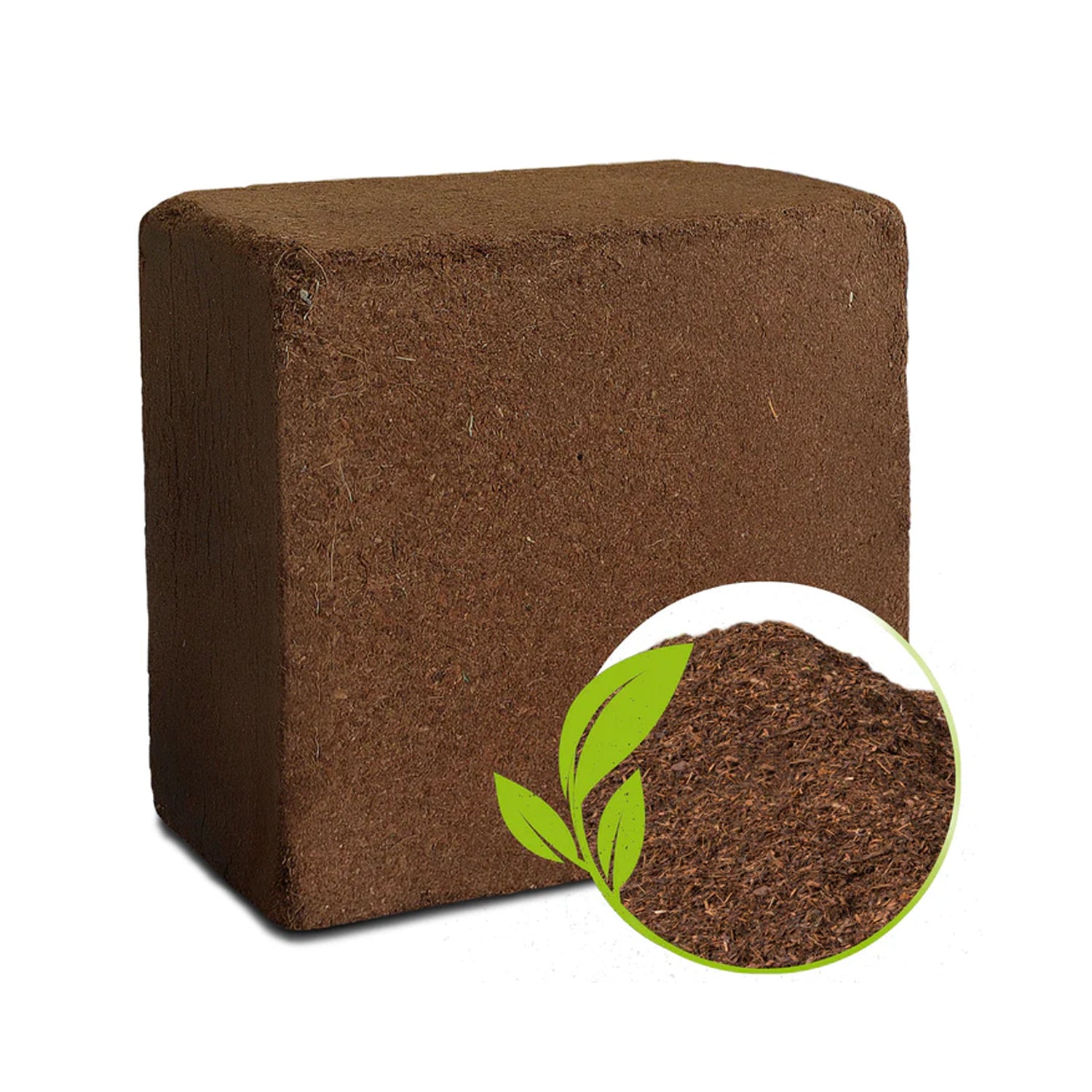 Wukusy organic cocopeat block fertilizer and soil manure for home gardening and potted plants, 1 kg, showing the compact block.