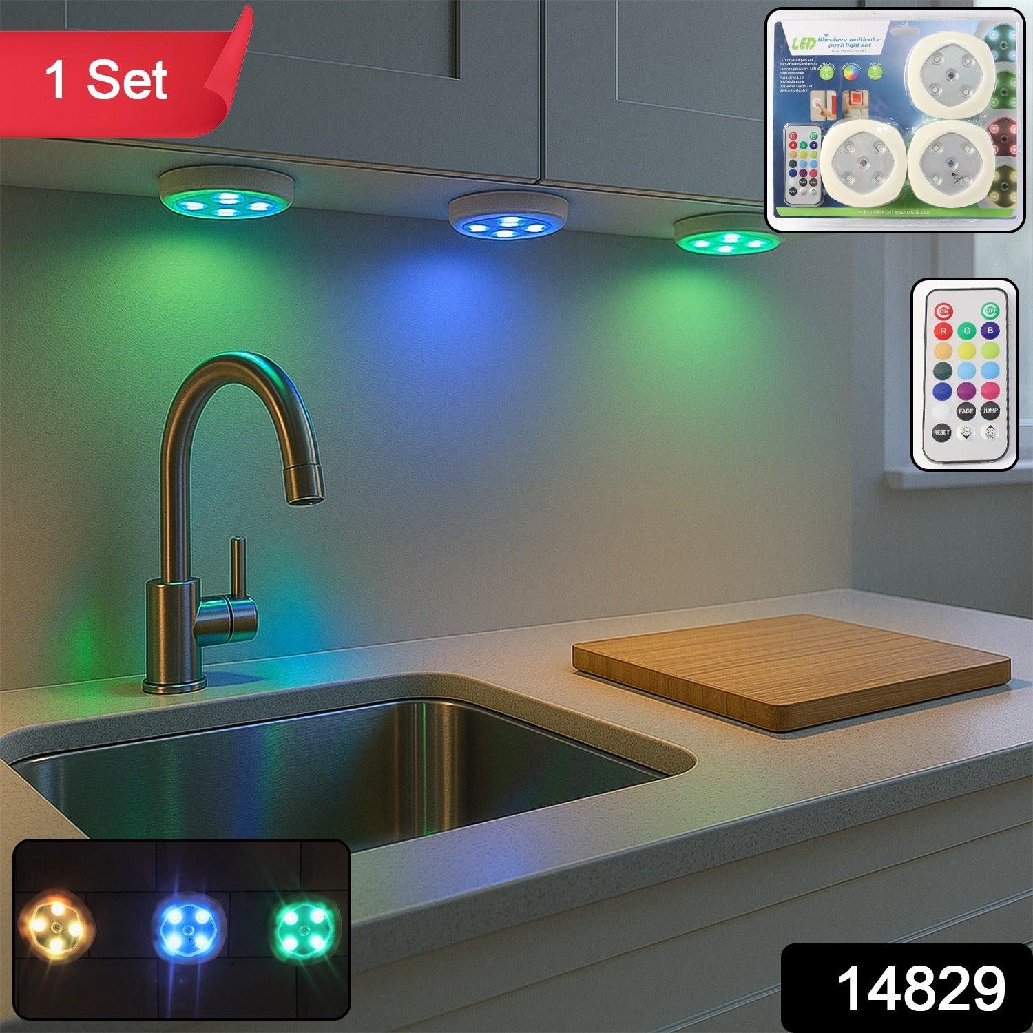 Multicolor Remote Control Led Touch Light Set