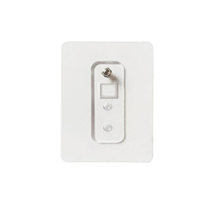 Wukusy adhesive plastic wall hook, self-stick hanger with strong hold for bathroom or kitchen storage, mounted on a wall.