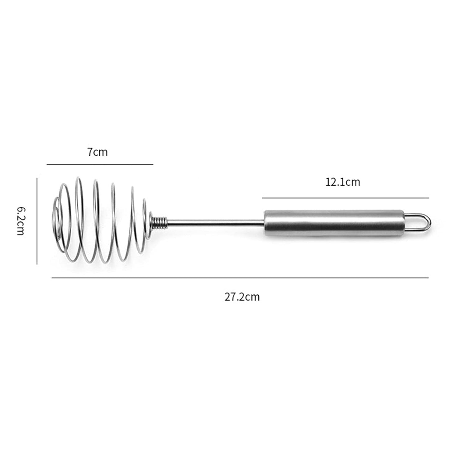 Wukusy stainless steel large round spring whisk for kitchen cooking, egg beater with ergonomic handle and durable construction