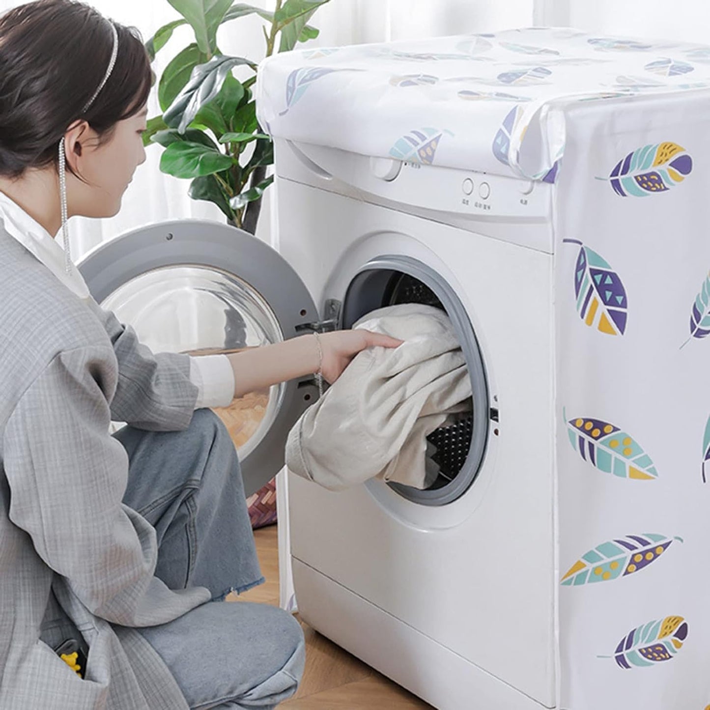 Washing Machine Cover for Drum Washing Machine Waterproof Case Dust Cover