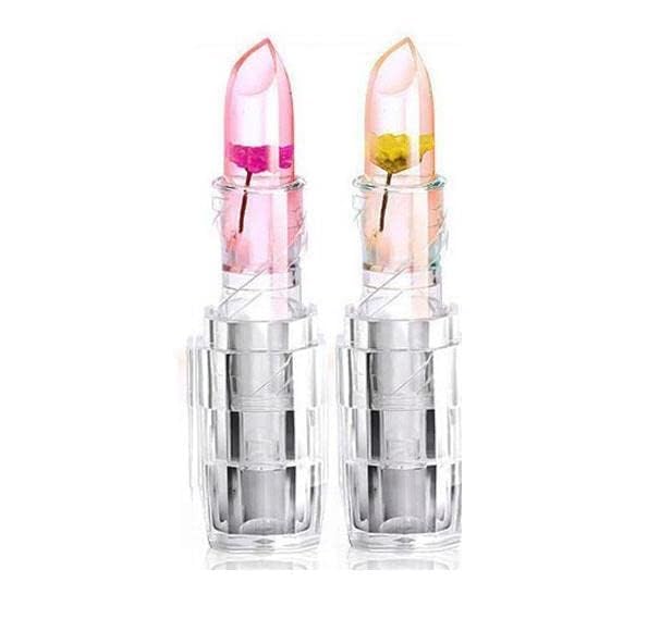 Waterproof Flower Lipstick Jelly Flower Transparent Color Changing Lipstick Flower Jelly High-Glossy Lipstick (Pack Of 2)