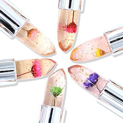 Waterproof Flower Lipstick Jelly Flower Transparent Color Changing Lipstick Flower Jelly High-Glossy Lipstick (Pack Of 2)