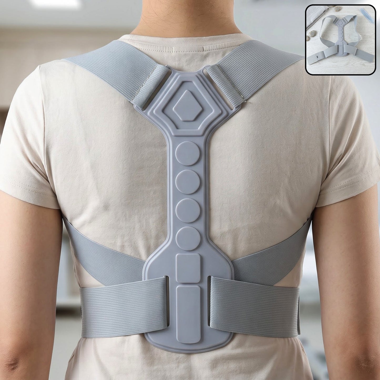 Adjustable Lxl Posture Corrector Belt For Upper Back And Shoulder Care (1 Pc)