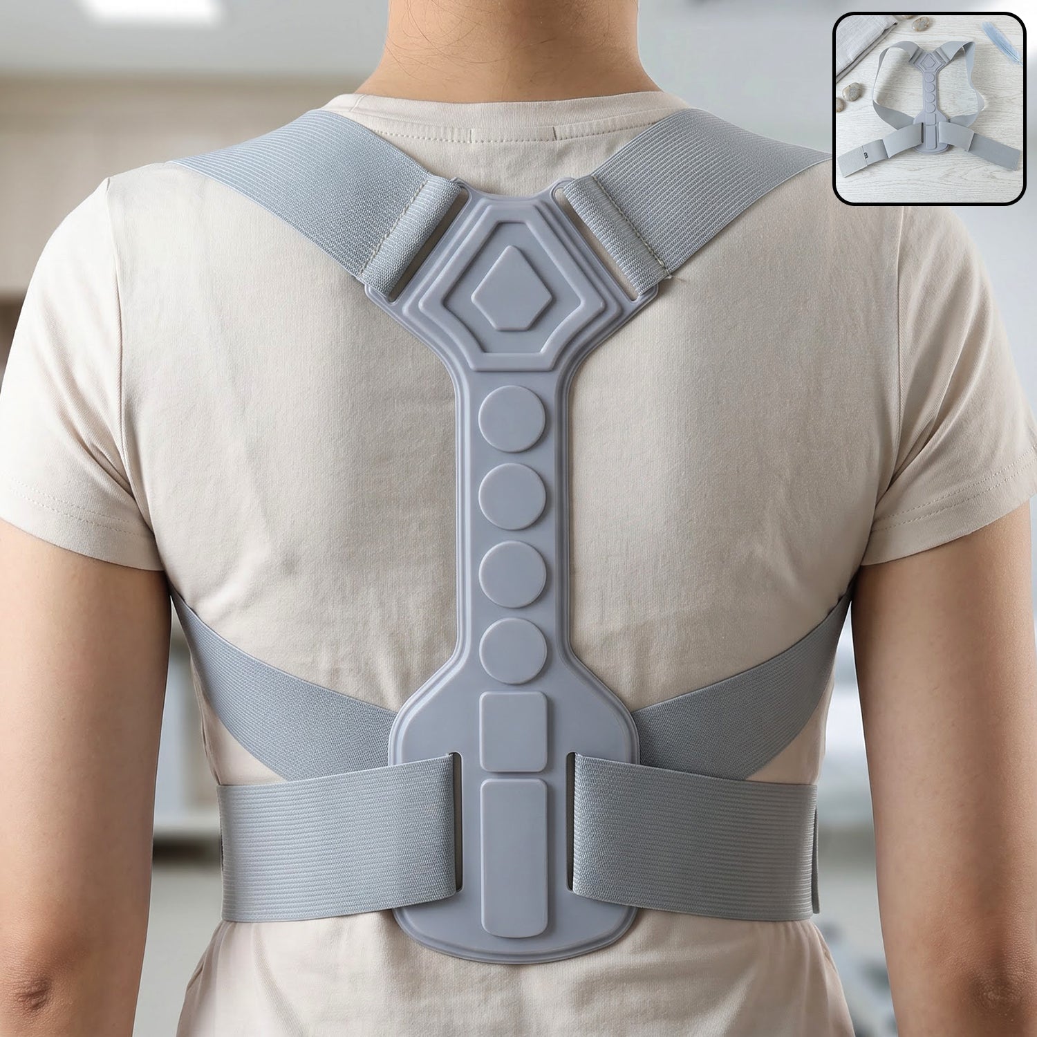 Adjustable Lxl Posture Corrector Belt For Upper Back And Shoulder Care (1 Pc)