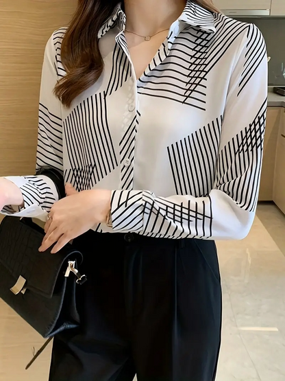 Women’s printed cotton silk long sleeve collar neck tunic shirt from Drpshippr's Men’s Collection, featuring a stylish design and comfortable fit.