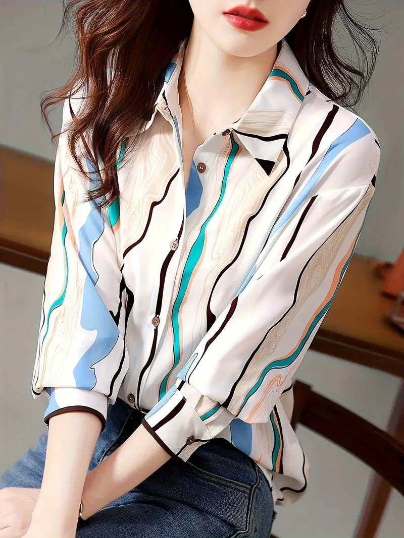 Women Regular Fit Printed Button Down Collar Casual Shirt
