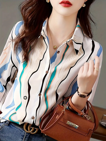 Women Regular Fit Printed Button Down Collar Casual Shirt