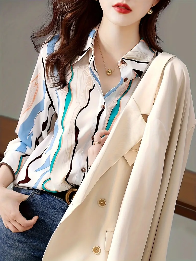 Women Regular Fit Printed Button Down Collar Casual Shirt