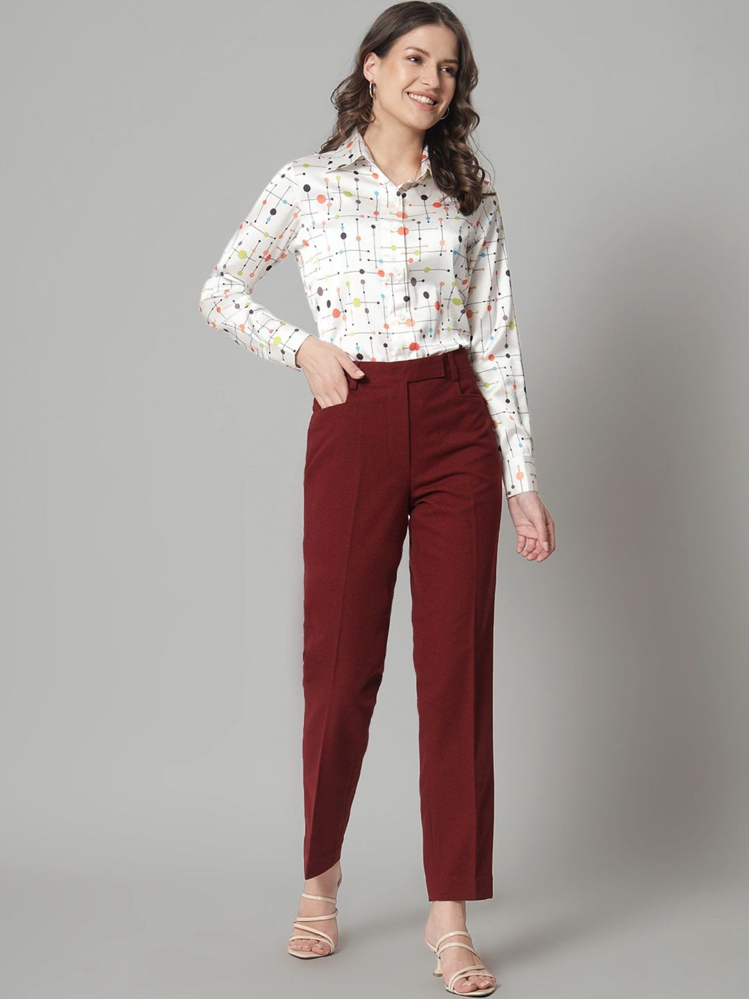 Women wearing a printed regular fit full-sleeve shirt from Drpshippr's collection, showcasing stylish design and comfortable fit.