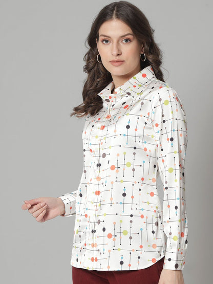 Women wearing a printed regular fit full-sleeve shirt from Drpshippr's men's collection, showcasing a stylish and comfortable design.