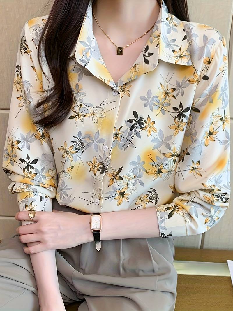 Women relaxed fit printed formal shirt from Drpshippr's collection, featuring a stylish design and comfortable fit.