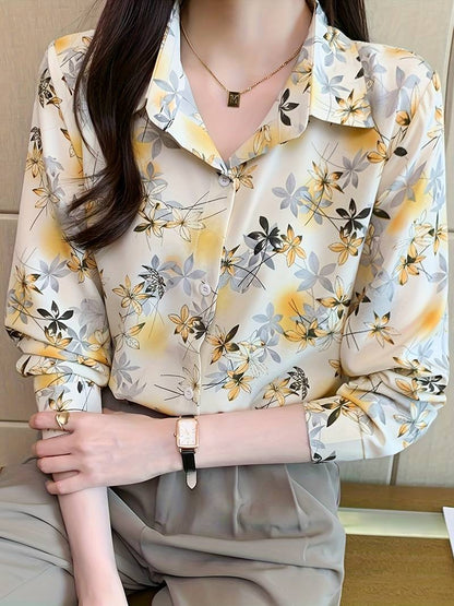 Women relaxed fit printed formal shirt from Drpshippr's collection, featuring a stylish design and comfortable fit.