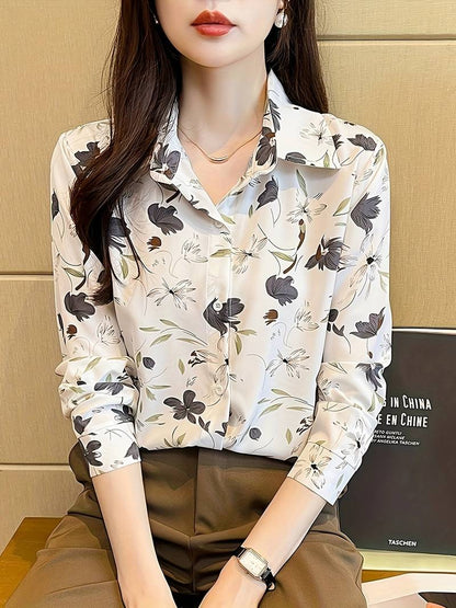 Women wearing a relaxed fit printed casual button-down shirt from Drpshippr's men's collection.