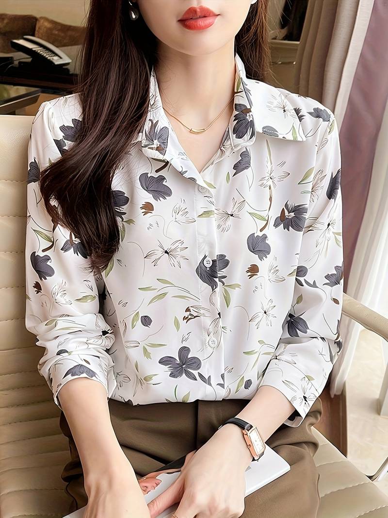 Women wearing a relaxed fit printed casual button-down collar shirt from Drpshippr's men's collection.