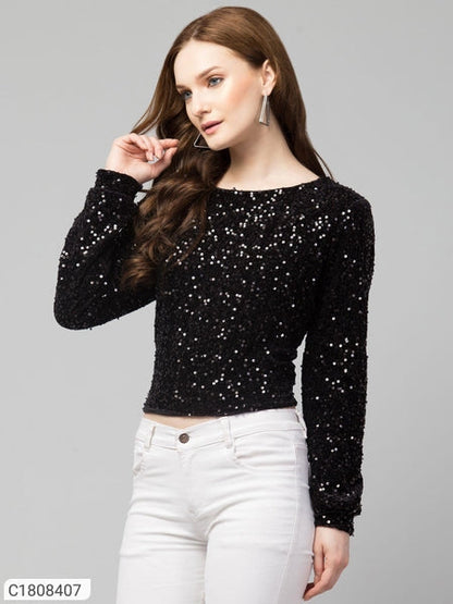 Black women's top from Drpshippr Women's Collection, featuring a stylish and comfortable design for everyday wear.