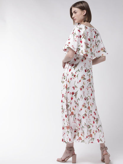 Women’s white maxi dress with cape sleeves from Drpshippr, elegant flowing design perfect for formal or summer wear.