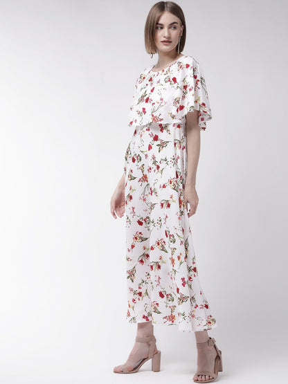 Women’s white maxi dress with cape sleeves from Drpshippr’s women’s collection, featuring a flowing design and elegant style.