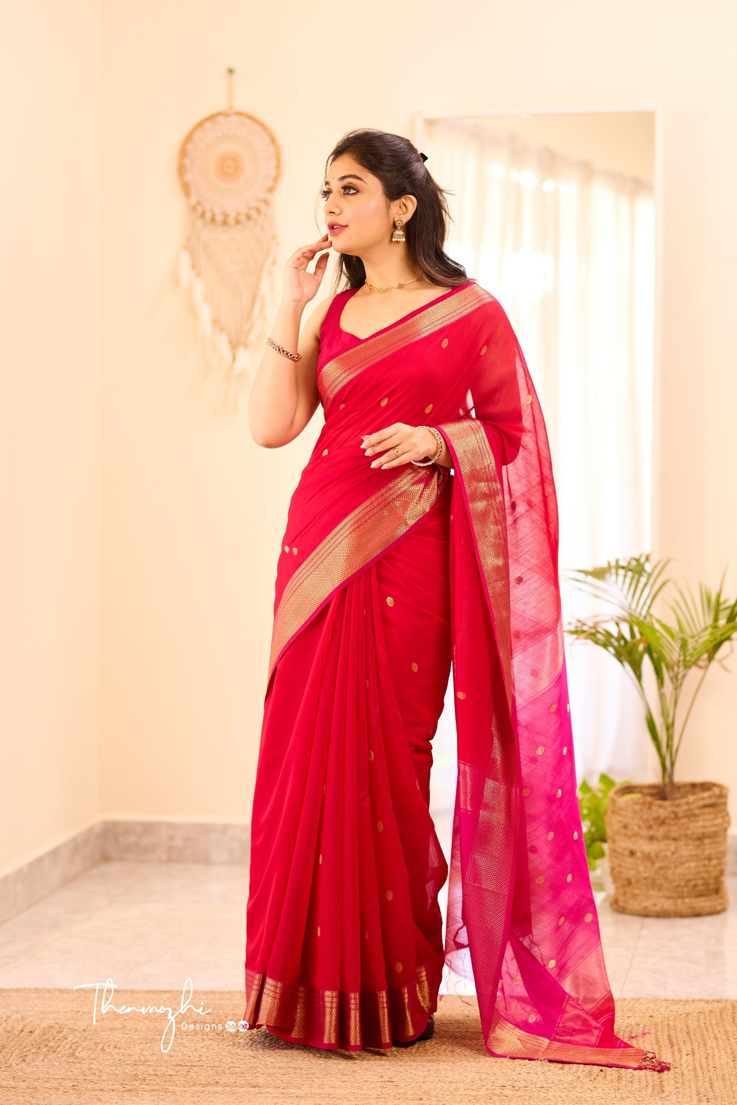 Women's linen saree with intricate sequin work from Drpshippr's women's collection, showcasing elegant design and detailed embellishments.