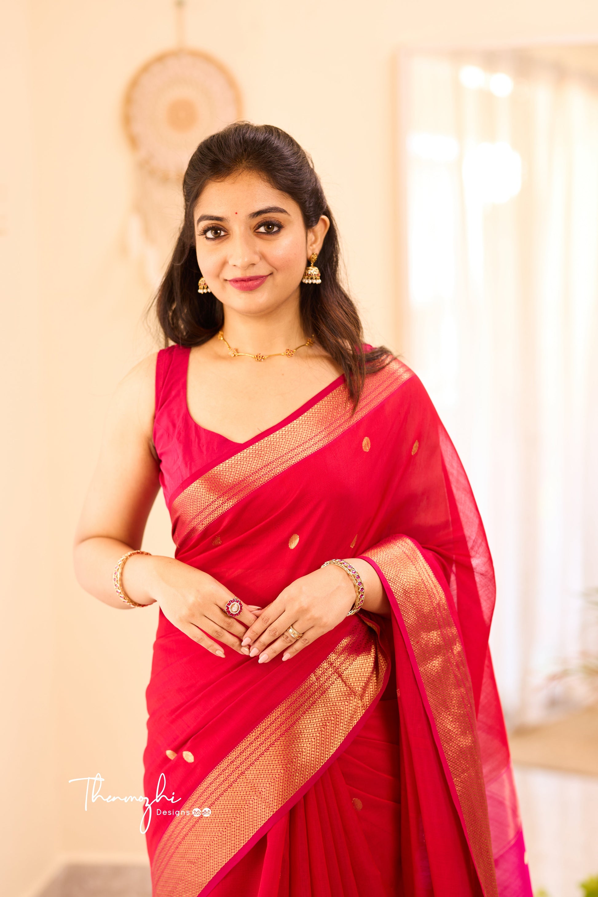 Women's linen saree with intricate sequin work from Drpshippr's women's collection, featuring elegant design and vibrant colors.