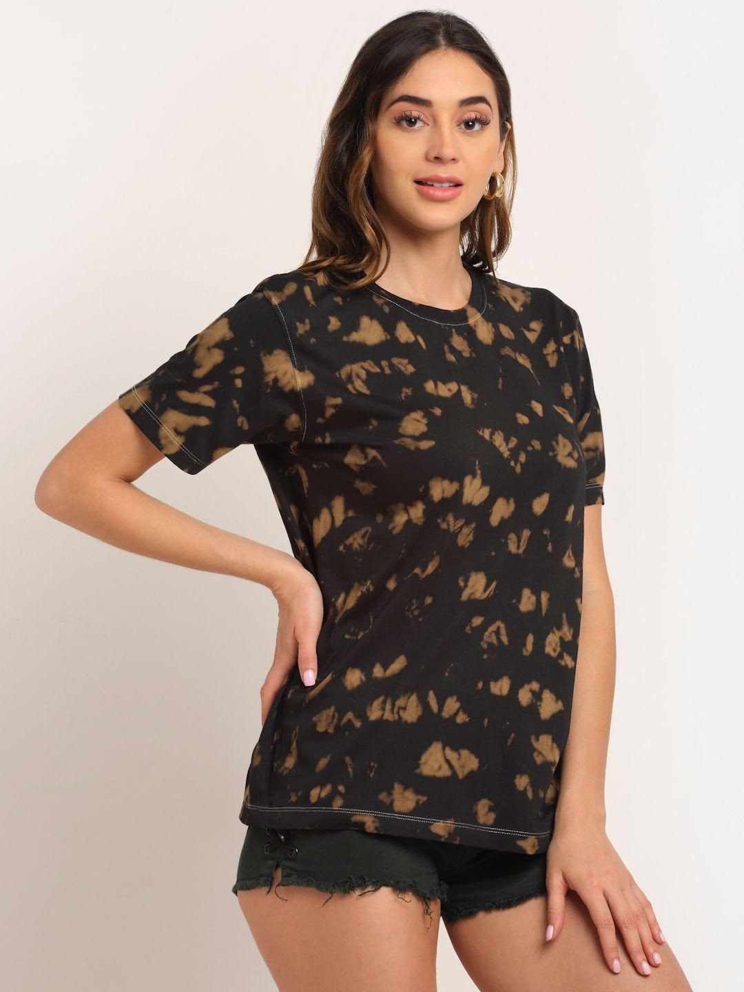 Women's cotton tie-dye T-shirt from Drpshippr's men's collection, featuring vibrant colors and casual comfortable style.