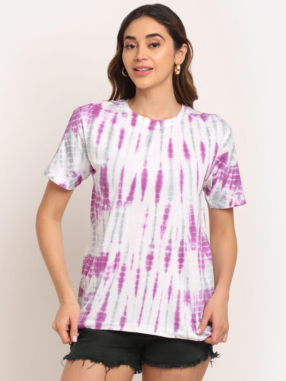 Women’s cotton tie-dye T-shirt from Drpshippr's men's collection featuring vibrant, colorful dye patterns and soft cotton fabric.