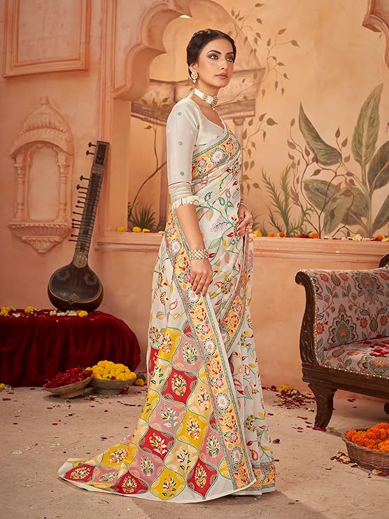 Women's Kashmiri Pashmina Silk Woven Saree