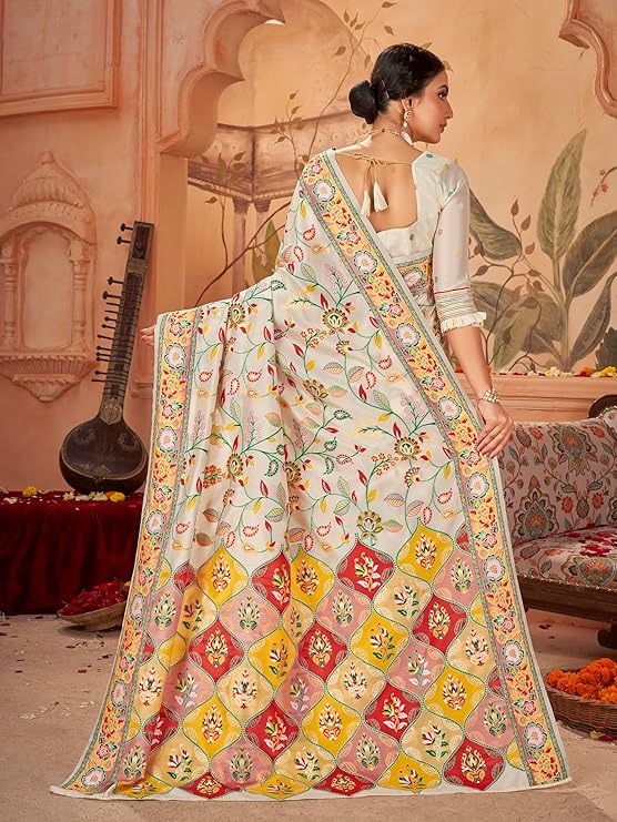 Women's Kashmiri Pashmina Silk Woven Saree