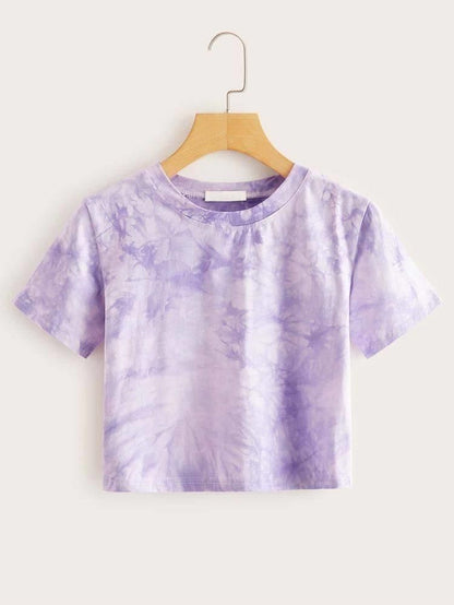 Women's soft silk dyed crop T-shirt from Drpshippr's men's collection, featuring a smooth silk fabric and stylish cropped design.