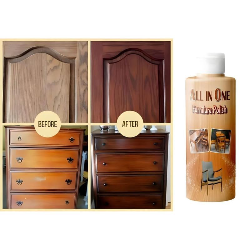 Drpshippr Wood Polish Furniture Cleaner and Shiner Spray, pack of 2, for restoring and shining wooden furniture in home and kitchen spaces