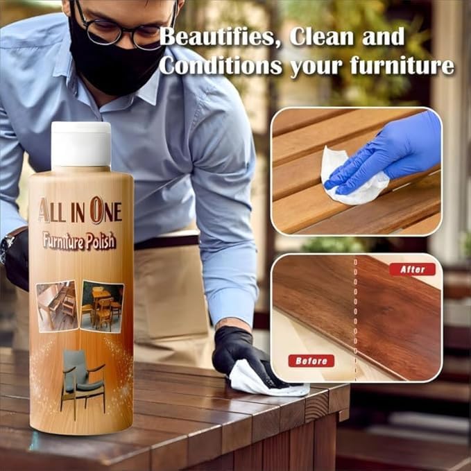 Drpshippr wood polish furniture cleaner and shiner spray, pack of 2, for polishing and shining wooden surfaces in home and kitchen areas.