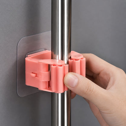 Plastic Broom Holder Clip Wall Mounted Mop Storage Organizer (1 Pc)