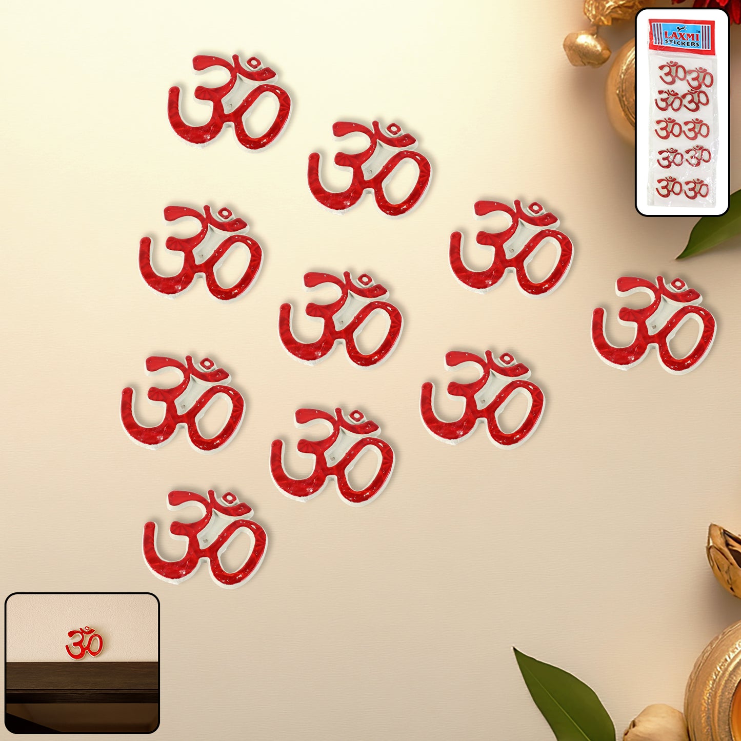 Traditional Decorative Om Sticker - (Set)