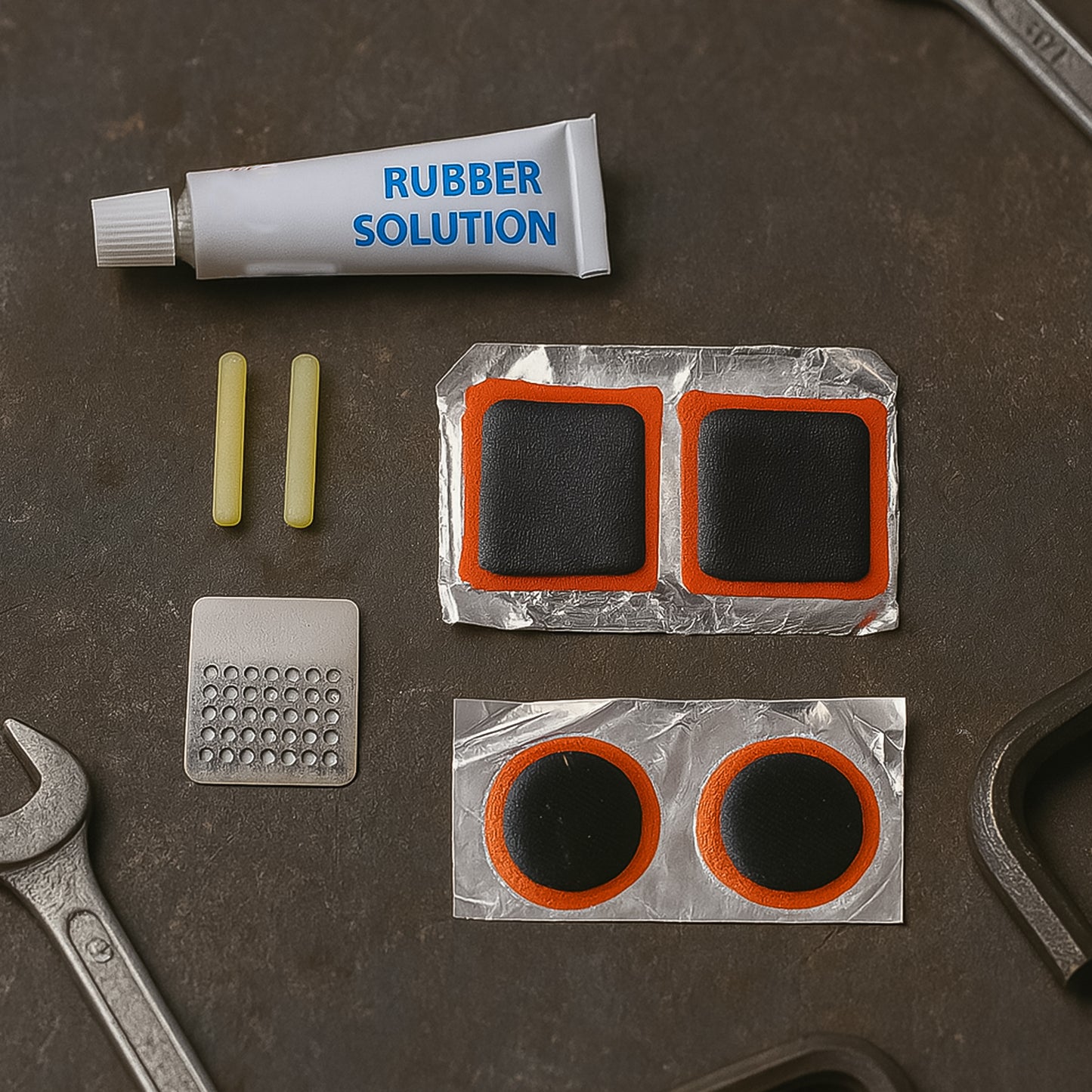 Bicycle Tire Repair Kit Puncture Repair Set With Adhesive Portable Tools