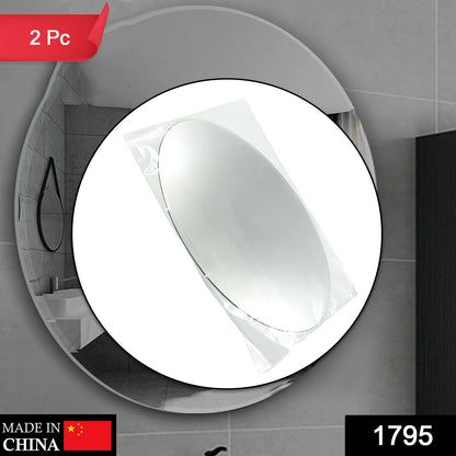 1795 Oval Shape 3d Mirror Sticker Used In All Kinds Of Household And Official Purposes As A Sticker Etc (2 Pc Set)
