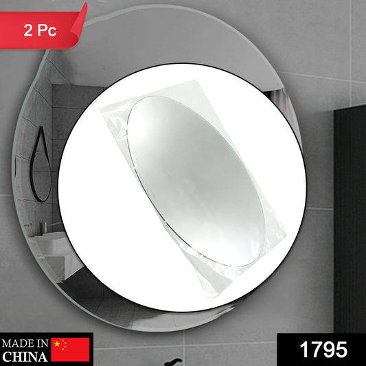 1795 Oval Shape 3d Mirror Sticker Used In All Kinds Of Household And Official Purposes As A Sticker Etc (2 Pc Set)