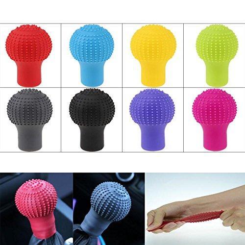 Wukusy 278 anti-scratch universal fit silicon gear shift knob protective cover on a car gear shift.