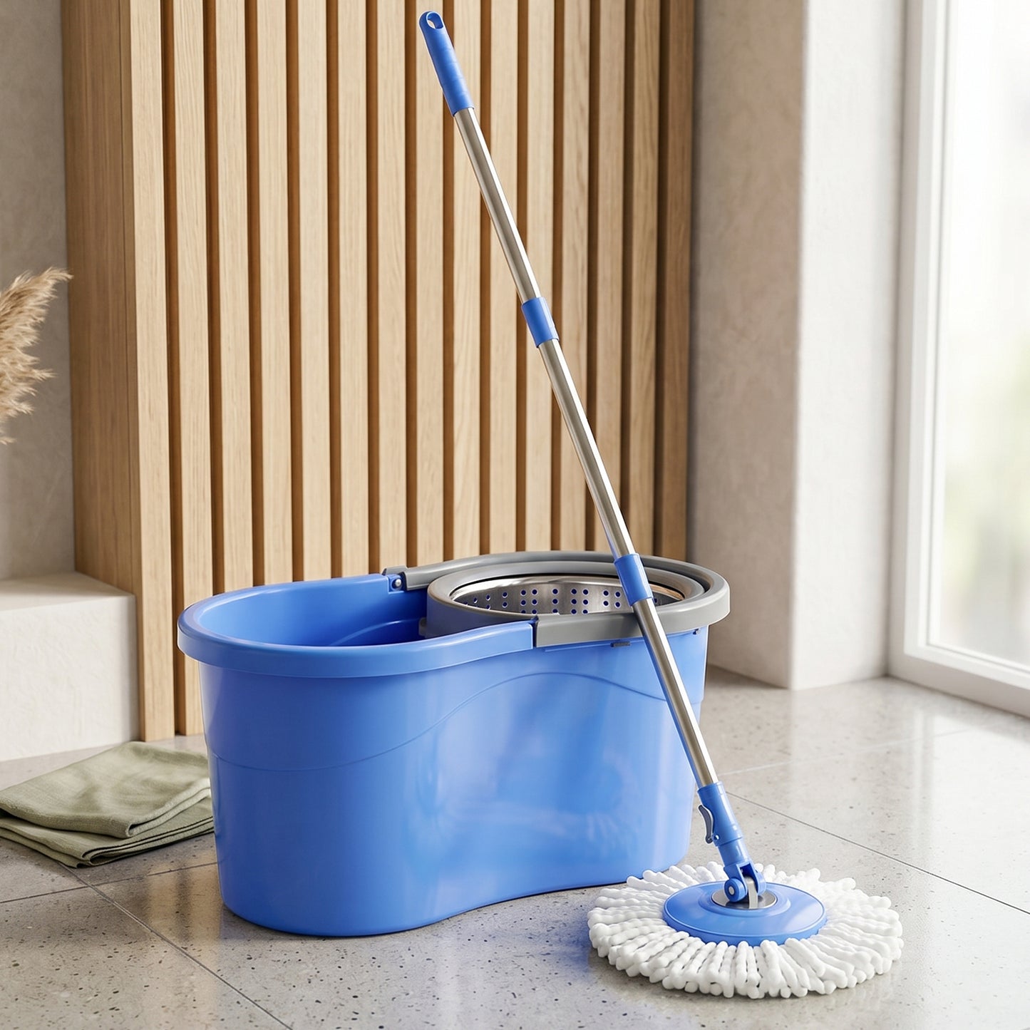 360 Degree Spin Mop Set With Bucket (1 Set 130 Cm Handle)