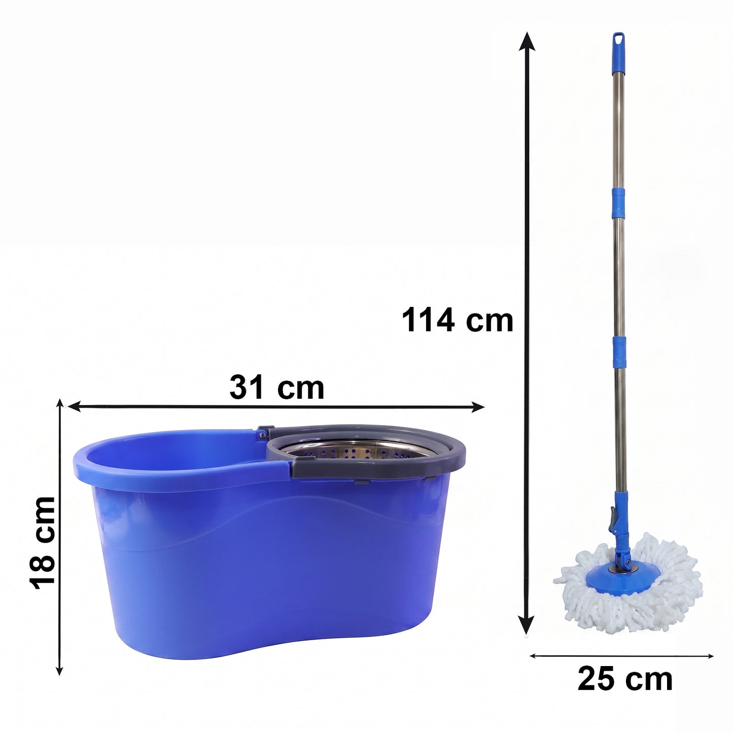 360 Degree Spin Mop Set With Bucket (1 Set 130 Cm Handle)