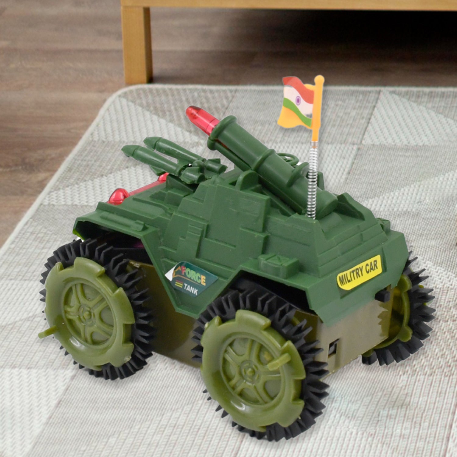 Wukusy Children's Joy Tumbling Tank Toy Car in bright colors, featuring a tumbling action design for kids' play and entertainment.