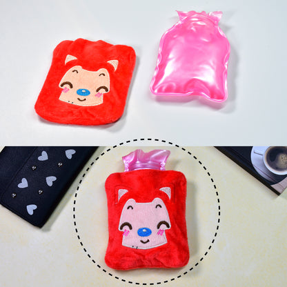 Pink Cat Wukusy small hot water bag with cover for pain relief, neck, shoulder, hand, feet warmth, and menstrual cramps.