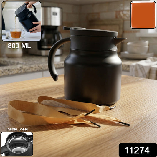 800 Ml Insulated Thermos Flask With Handle And Strap