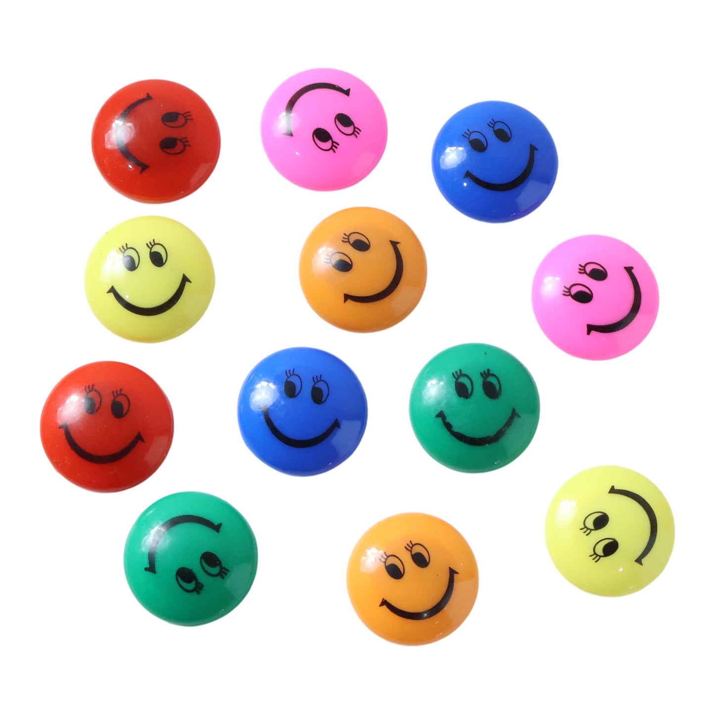 Colorful Smiley Face Magnetic Buttons Set (12 Pc Set)