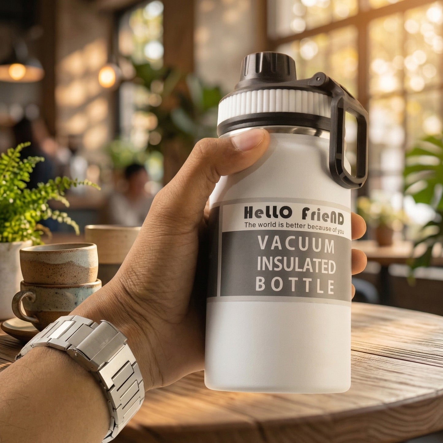 Compact Vacuum Insulated Water Bottle 400 Ml Approx