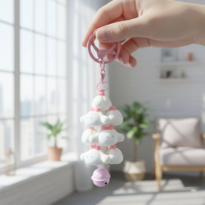 Cute Cartoon Cloud Stack Keychain With Bell (1 Pc  Mix Color)