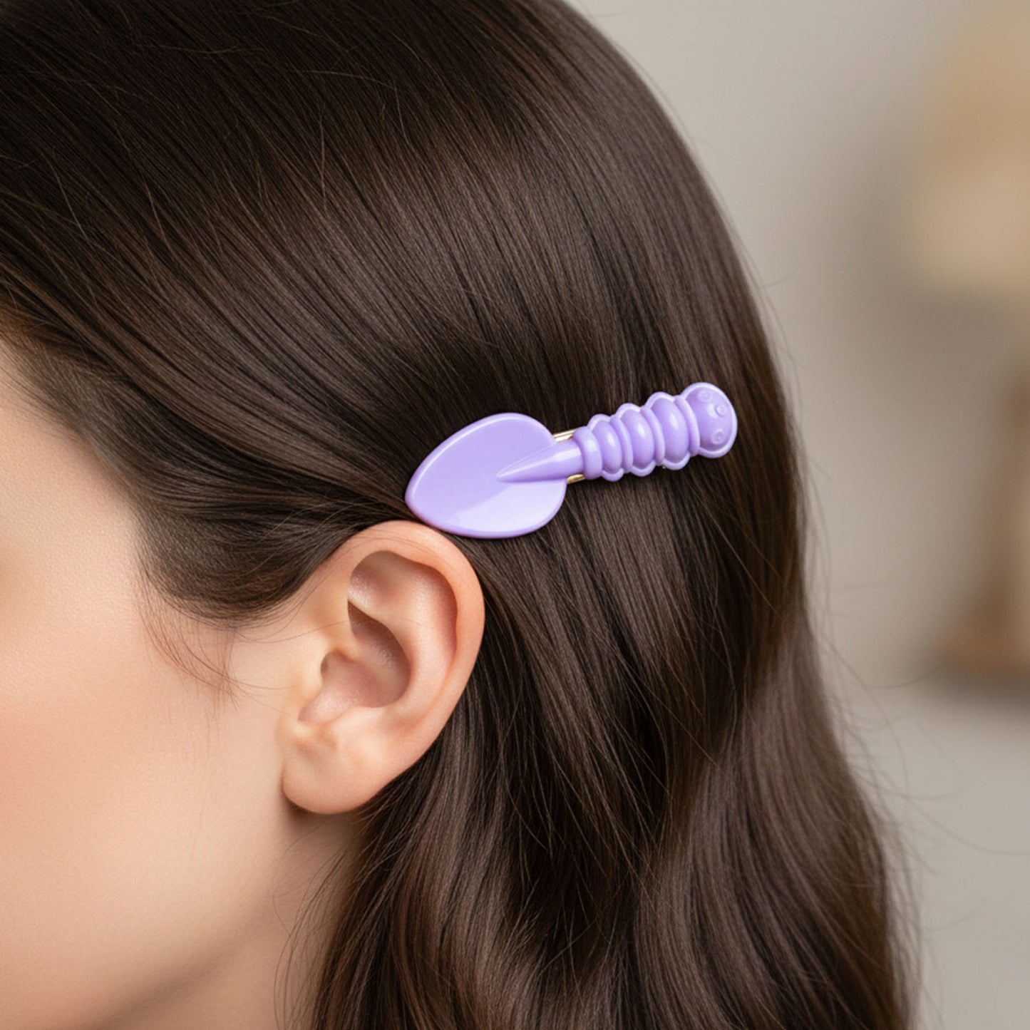 Set of four Wukusy cartoon food-shaped hair clips featuring cute designs for kids' hairstyles.