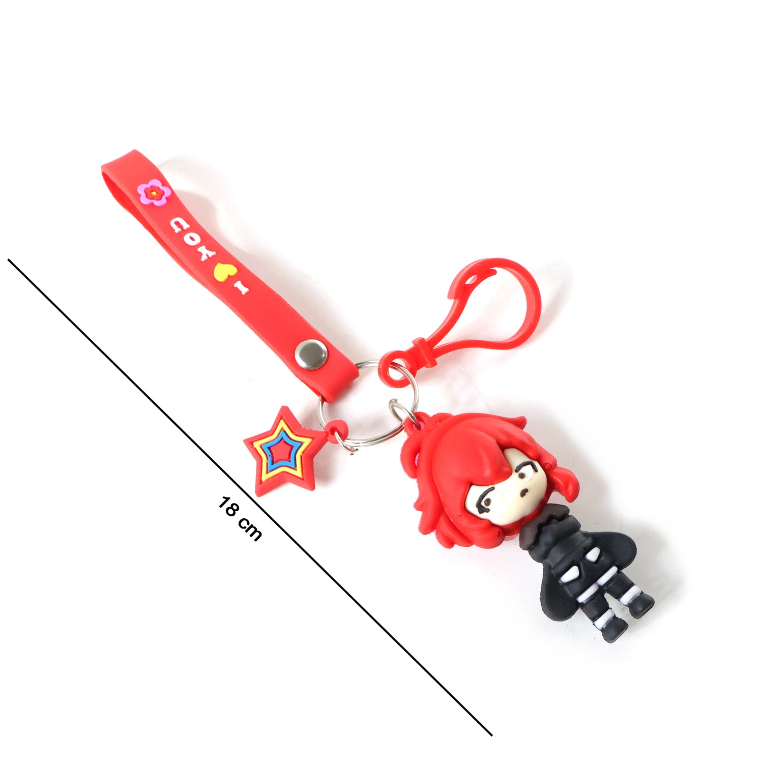 Cute Cartoon Girl Character Keychain With Strap And Decorative Charm (1 Pc)
