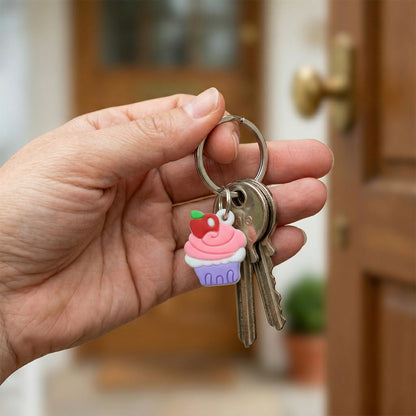 Cute Cupcake Shape Bag Charm Keychain Set (10 Pc)