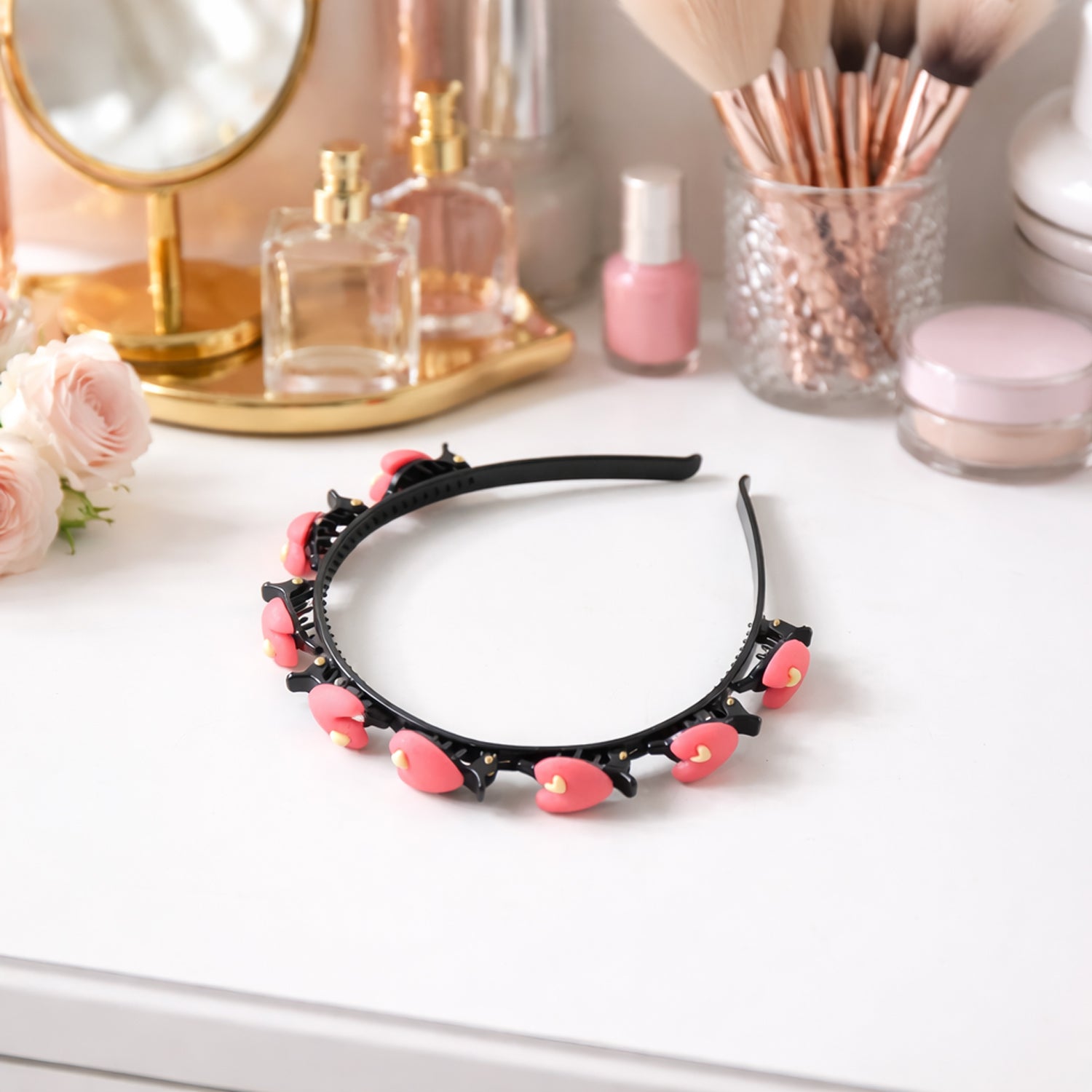 Cute Heart Design Decorative Hairband For Women  Girls (1 Pc)